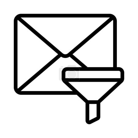 Ilustración de Icono de filtrado de correo electrónico, ilustración vectorial - Imagen libre de derechos