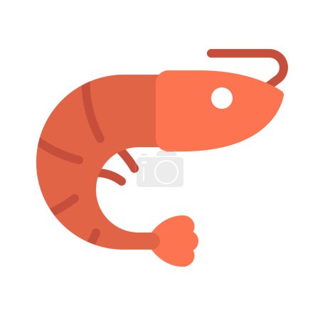 Téléchargez les illustrations : Illustration vectorielle de l'icône web crevettes - en licence libre de droit