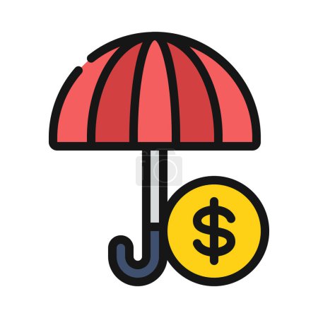 Ilustración de Protección de seguros paraguas icono web vector ilustración - Imagen libre de derechos