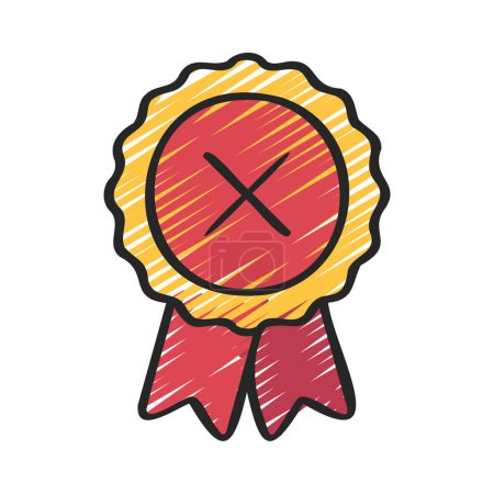 Illustration for Cross Award Ribbon icon vector illustration - Royalty Free Image
