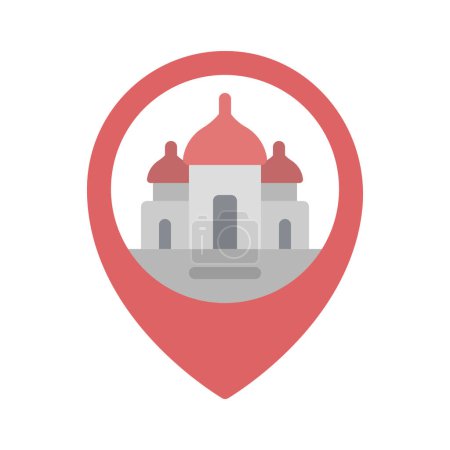 Illustration for Mosque Location icon vector illustration - Royalty Free Image
