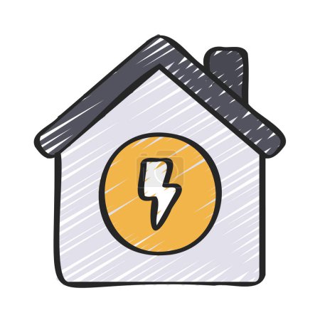 Ilustración de Inicio Icono de electricidad, ilustración vectorial - Imagen libre de derechos