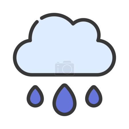 Ilustración de Icono de la nube de lluvia, ilustración vectorial - Imagen libre de derechos