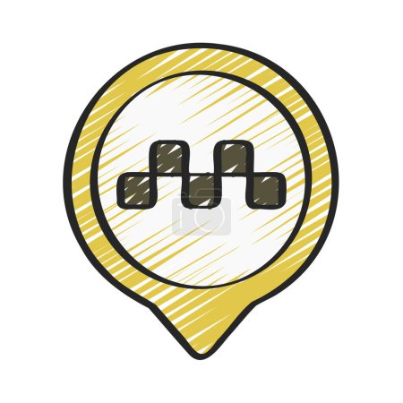 Illustration for Checkered Circle Taxi Frame icon - Royalty Free Image