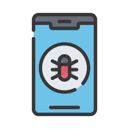 Illustration for Phone Malware icon vector illustration - Royalty Free Image