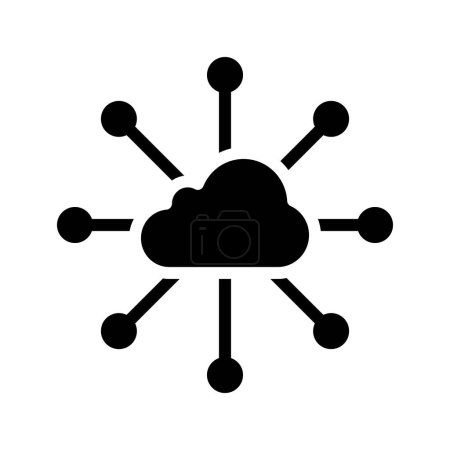 Téléchargez les illustrations : Icône réseau Cloud, illustration vectorielle - en licence libre de droit