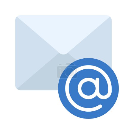 Illustration for Email With At Symbol, Isolated Icon On White Background - Royalty Free Image
