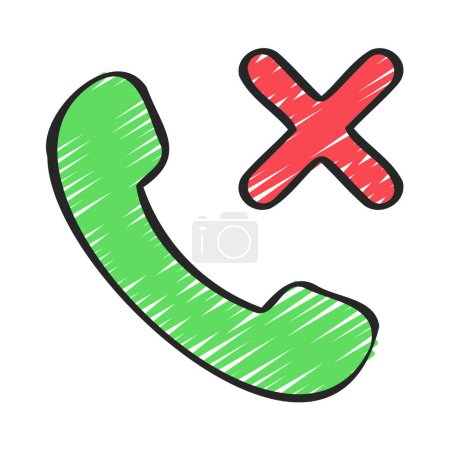 Illustration for End Phone Call icon vector illustration - Royalty Free Image