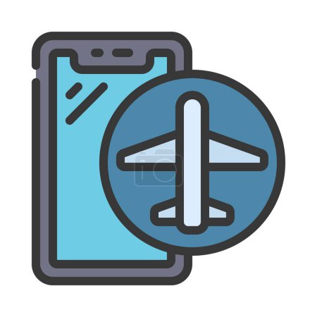 Téléchargez les illustrations : Mode avion icône, illustration vectorielle - en licence libre de droit