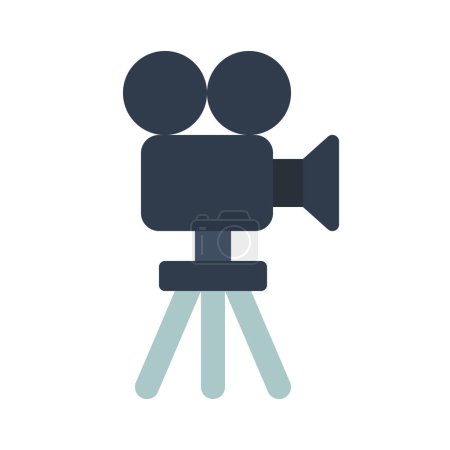 Illustration for Video camera with tripod icon design - Royalty Free Image