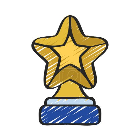 Illustration for Star trophy award isolated icon vector illustration design - Royalty Free Image