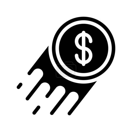 Ilustración de Dólar dinero vector glifo icono plano - Imagen libre de derechos