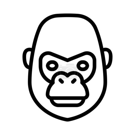 Ilustración de Gorila vector delgada línea icono - Imagen libre de derechos