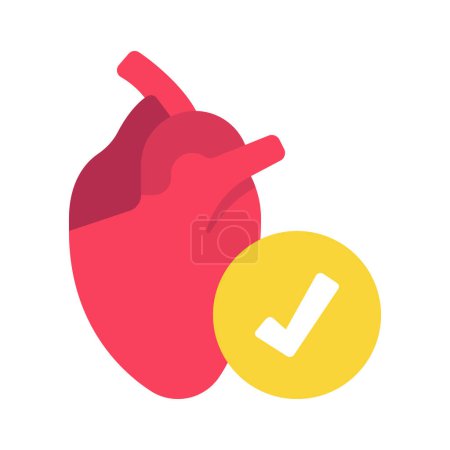 Ilustración de Icono de verificación del corazón vector ilustración - Imagen libre de derechos