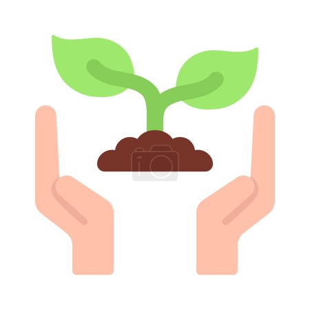 Téléchargez les illustrations : Icône de croissance des plantes, illustration vectorielle design simple - en licence libre de droit