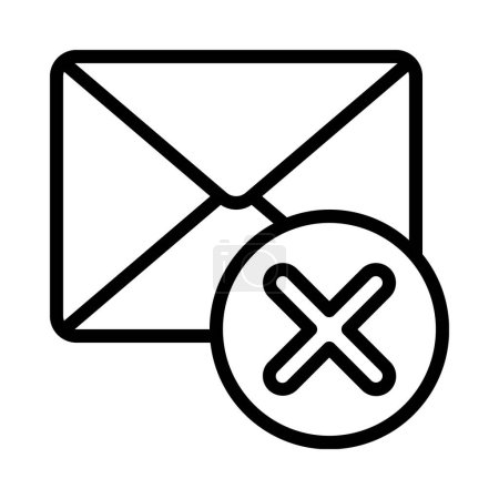 Ilustración de Eliminar correo electrónico, Icono aislado sobre fondo blanco - Imagen libre de derechos
