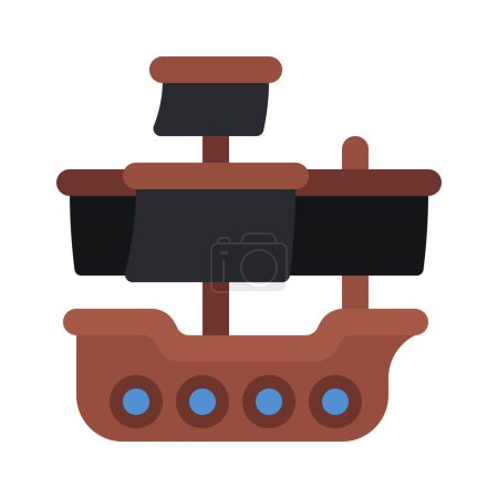 Illustration for Vector illustration of Pirate Ship - Royalty Free Image