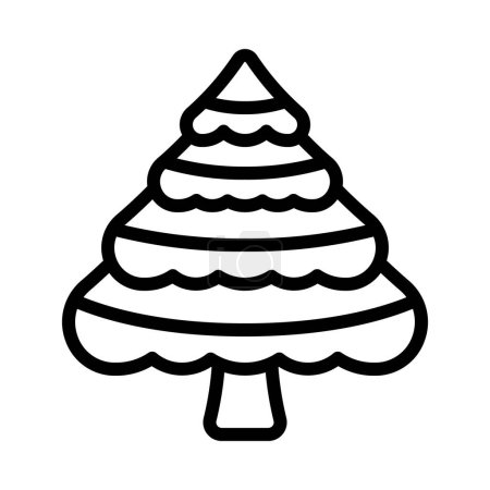Illustration for Christmas  tree web  icon vector illustration - Royalty Free Image