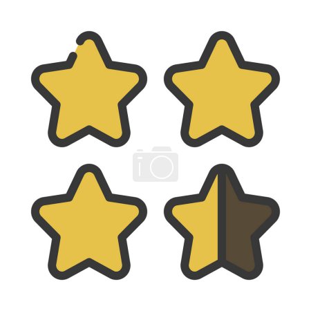 Ilustración de Conjunto de estrellas de oro. ilustración vectorial - Imagen libre de derechos