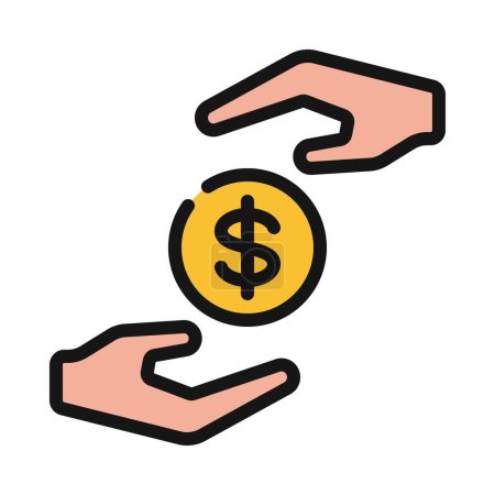 Illustration for Hand holding money isolated vector icon design - Royalty Free Image