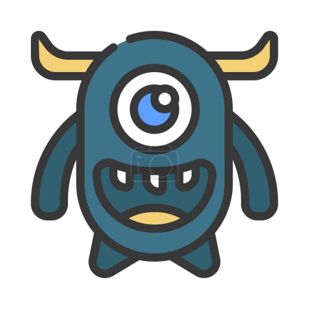 Illustration for Wide Horn Monster vector icon which can easily modify or edit - Royalty Free Image
