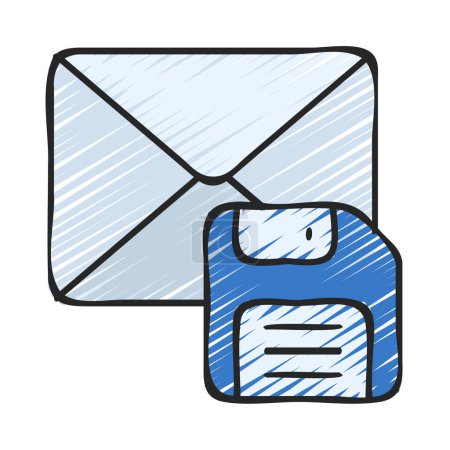 Illustration for Save Email Icon, Vector Illustration - Royalty Free Image