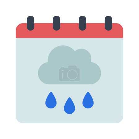Ilustración de Icono del calendario de nubes, ilustración vectorial - Imagen libre de derechos