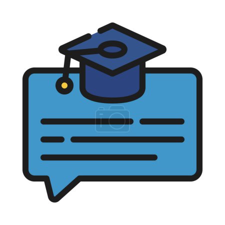 Téléchargez les illustrations : Icône du message de graduation, illustration vectorielle - en licence libre de droit
