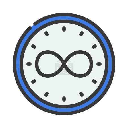 Illustration for Vector illustration of modern clock with Infinite icon - Royalty Free Image