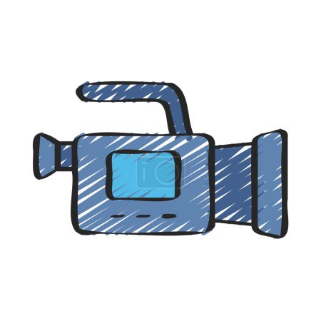 Téléchargez les illustrations : Caméra vidéo icône doodle illustration design - en licence libre de droit