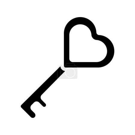 Illustration for Illustration  of love key icon for personal and commercial use. - Royalty Free Image