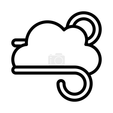 Téléchargez les illustrations : Icône de vent nuage, illustration vectorielle - en licence libre de droit