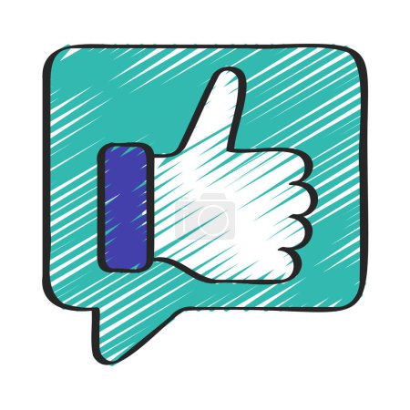 Téléchargez les illustrations : Thumbs Up Icône du message, illustration vectorielle - en licence libre de droit