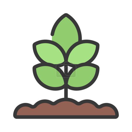 Ilustración de Planta en el icono del suelo, ilustración vectorial - Imagen libre de derechos