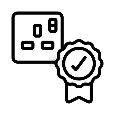 Illustration for Certified Plug Socket web icon vector illustration - Royalty Free Image