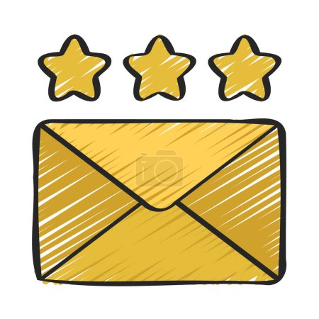 Illustration for Review Email, Isolated Icon On White Background - Royalty Free Image