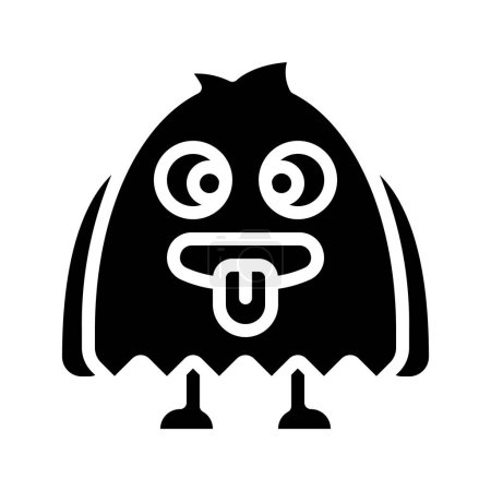 Vektorillustration, niedliches Happy Furry Monster Symbol