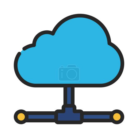 Téléchargez les illustrations : Icône du serveur cloud, illustration vectorielle - en licence libre de droit