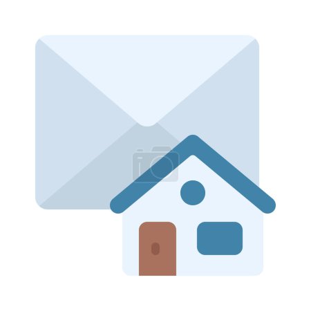 Illustration for Home Email Icon, Vector Illustration - Royalty Free Image