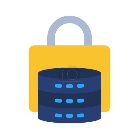Illustration for Data Security web icon vector illustration - Royalty Free Image