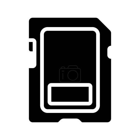 Ilustración de Icono de tarjeta SD sobre fondo blanco, ilustración vectorial - Imagen libre de derechos
