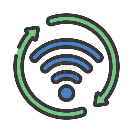 Ilustración de Reiniciar Wifi icono vector ilustración - Imagen libre de derechos
