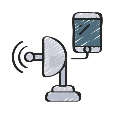 Ilustración de Ilustración del icono del teléfono satelital - Imagen libre de derechos