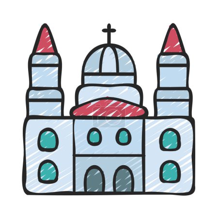 Ilustración de Icono de la catedral vector ilustración - Imagen libre de derechos