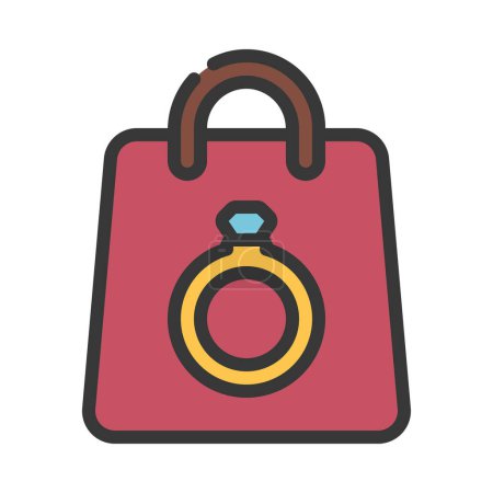 Illustration for Ring Shopping web icon vector illustration - Royalty Free Image