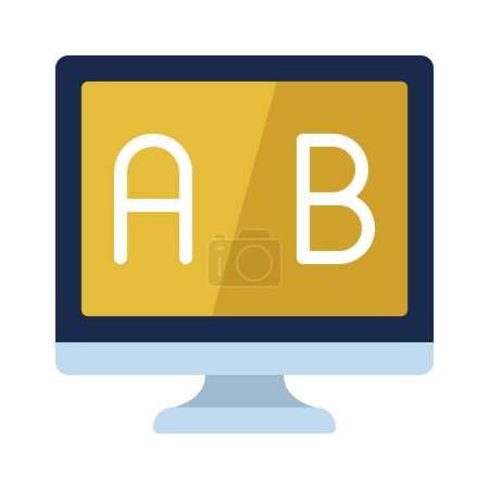 Ilustración de AB Testing Icono de ordenador, ilustración vectorial - Imagen libre de derechos