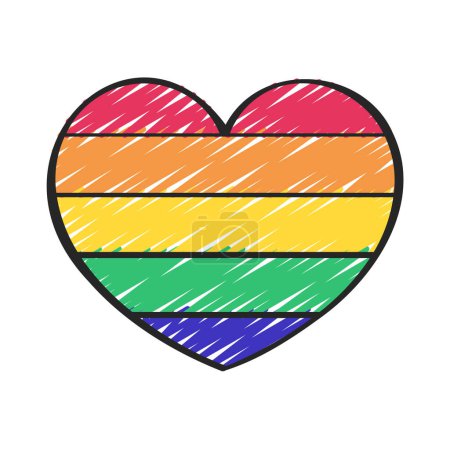 Ilustración de Lgbt arco iris color orgullo corazón vector ilustración - Imagen libre de derechos