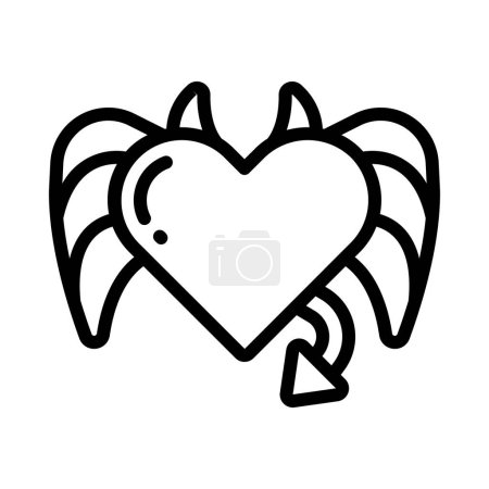 Illustration for Devil heart icon vector illustration background - Royalty Free Image