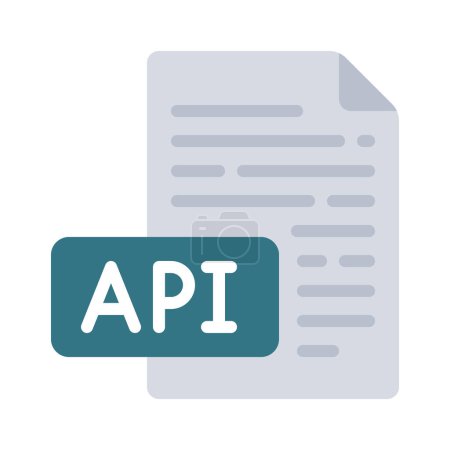 Téléchargez les illustrations : API Icône de document, illustration vectorielle - en licence libre de droit