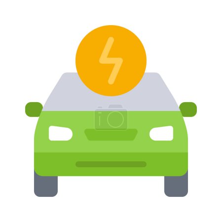 Téléchargez les photos : Icône de voiture électrique sur fond blanc - en image libre de droit